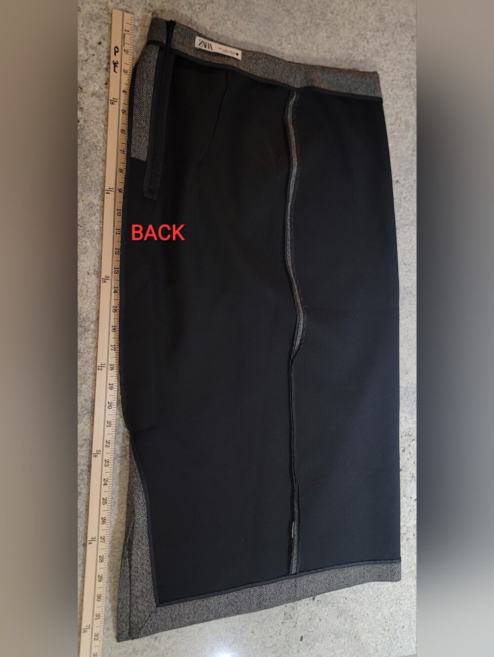 ZARA Lined Midi Pencil Skirt Back Zip Women's Medium Business Casual - Picture 7 of 10